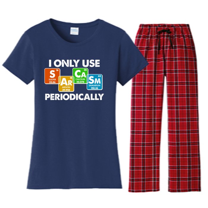 I Only Use Sarcasm Periodically Funny Science Women's Flannel Pajama Set