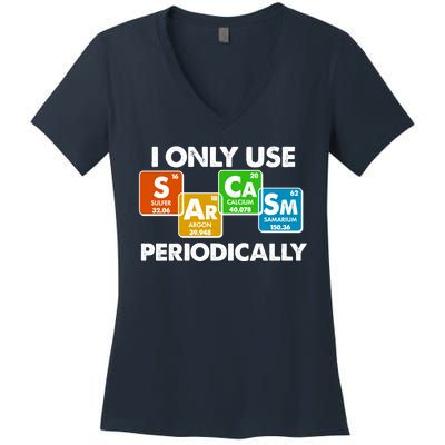 I Only Use Sarcasm Periodically Funny Science Women's V-Neck T-Shirt