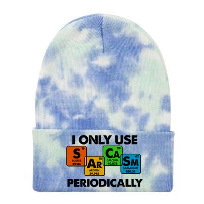 I Only Use Sarcasm Periodically Funny Science Tie Dye 12in Knit Beanie