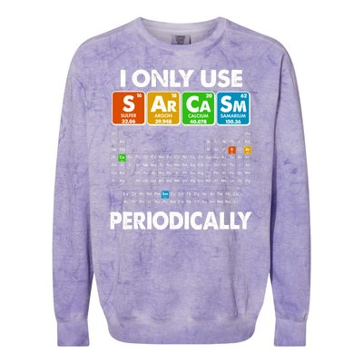 I Only Use SArCaSm Periodically Periodic Chart  Colorblast Crewneck Sweatshirt