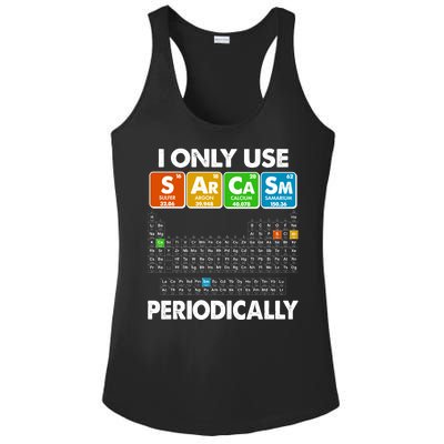 I Only Use SArCaSm Periodically Periodic Chart  Ladies PosiCharge Competitor Racerback Tank