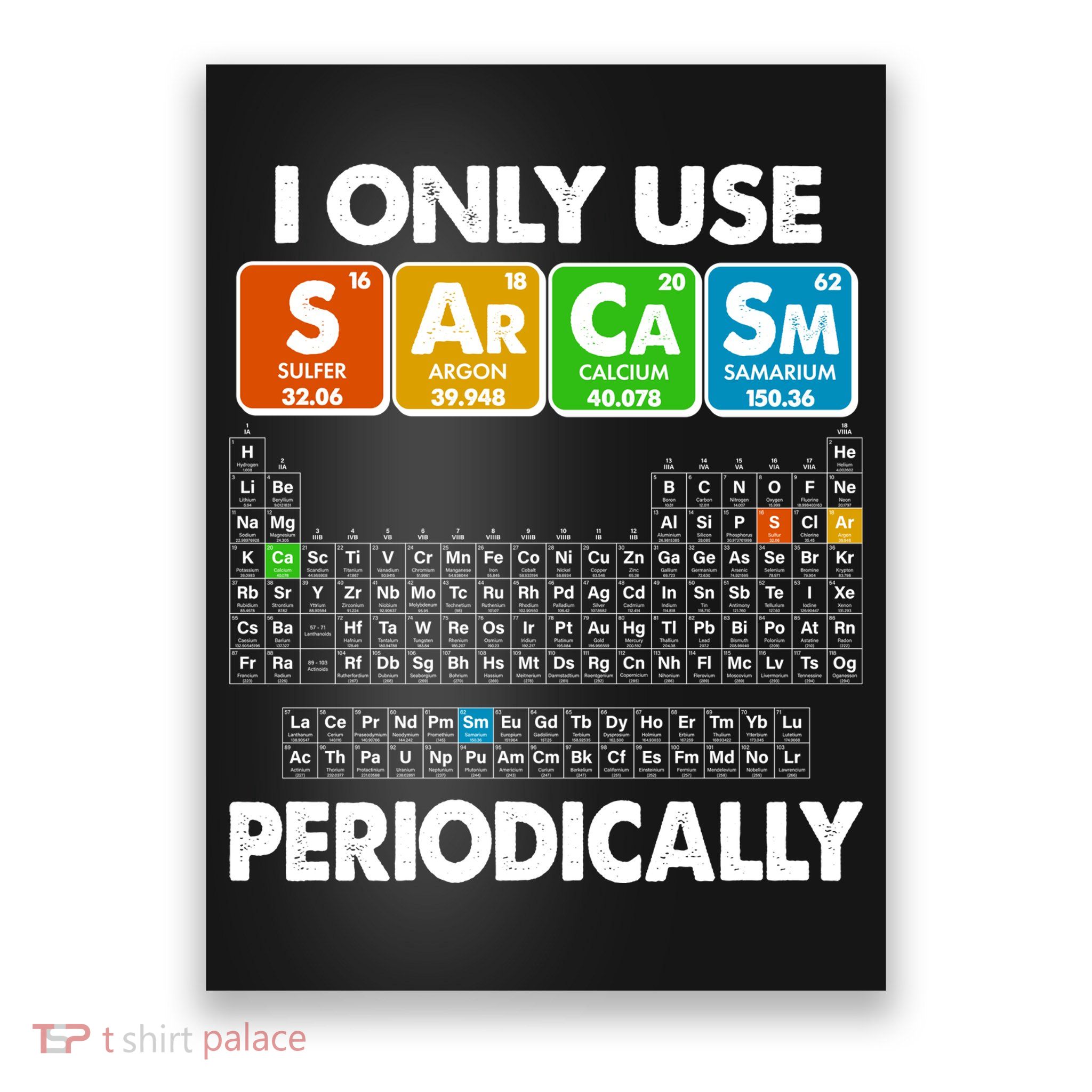 I Only Use SArCaSm Periodically Periodic Chart  Poster
