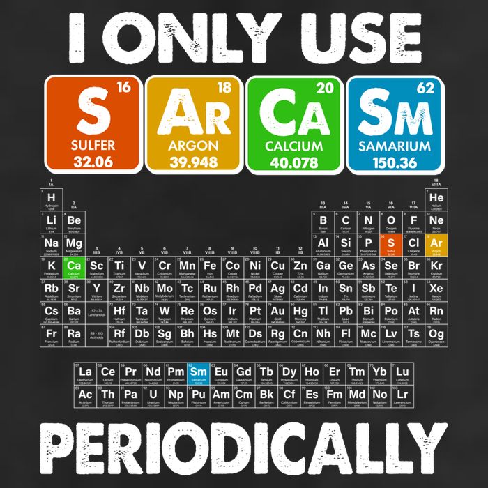 I Only Use SArCaSm Periodically Periodic Chart  25L Jumbo Tote