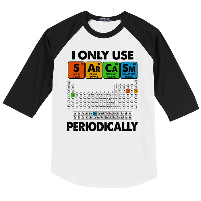 I Only Use SArCaSm Periodically Periodic Chart  Baseball Sleeve Shirt