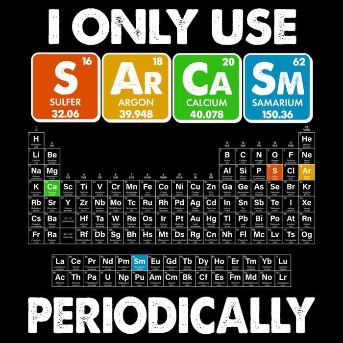 I Only Use SArCaSm Periodically Periodic Chart  Cropped Pullover Crew