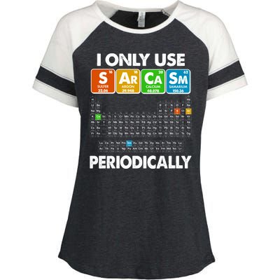 I Only Use SArCaSm Periodically Periodic Chart  Enza Ladies Jersey Colorblock Tee