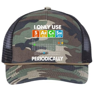 I Only Use SArCaSm Periodically Periodic Chart  Retro Rope Trucker Hat Cap