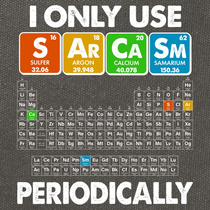 I Only Use SArCaSm Periodically Periodic Chart  Cotton Canvas Backpack