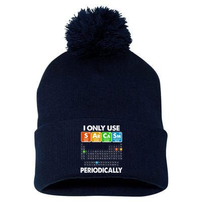 I Only Use SArCaSm Periodically Periodic Chart  Pom Pom 12in Knit Beanie