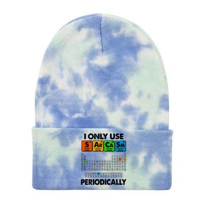 I Only Use SArCaSm Periodically Periodic Chart  Tie Dye 12in Knit Beanie