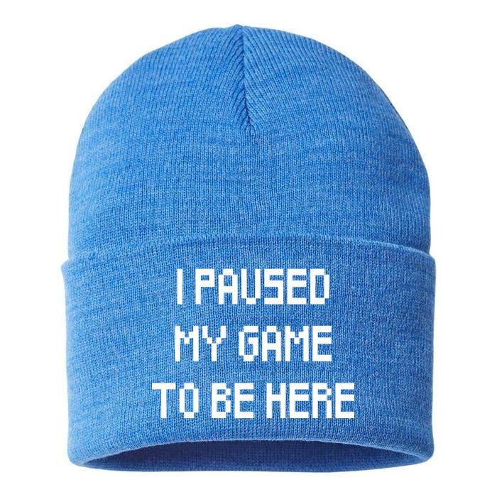 I Paused My Game To Be Here Sustainable Knit Beanie