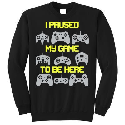 I Paused My Game To Be Here Funny Gamer Sweatshirt