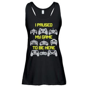 I Paused My Game To Be Here Funny Gamer Ladies Essential Flowy Tank