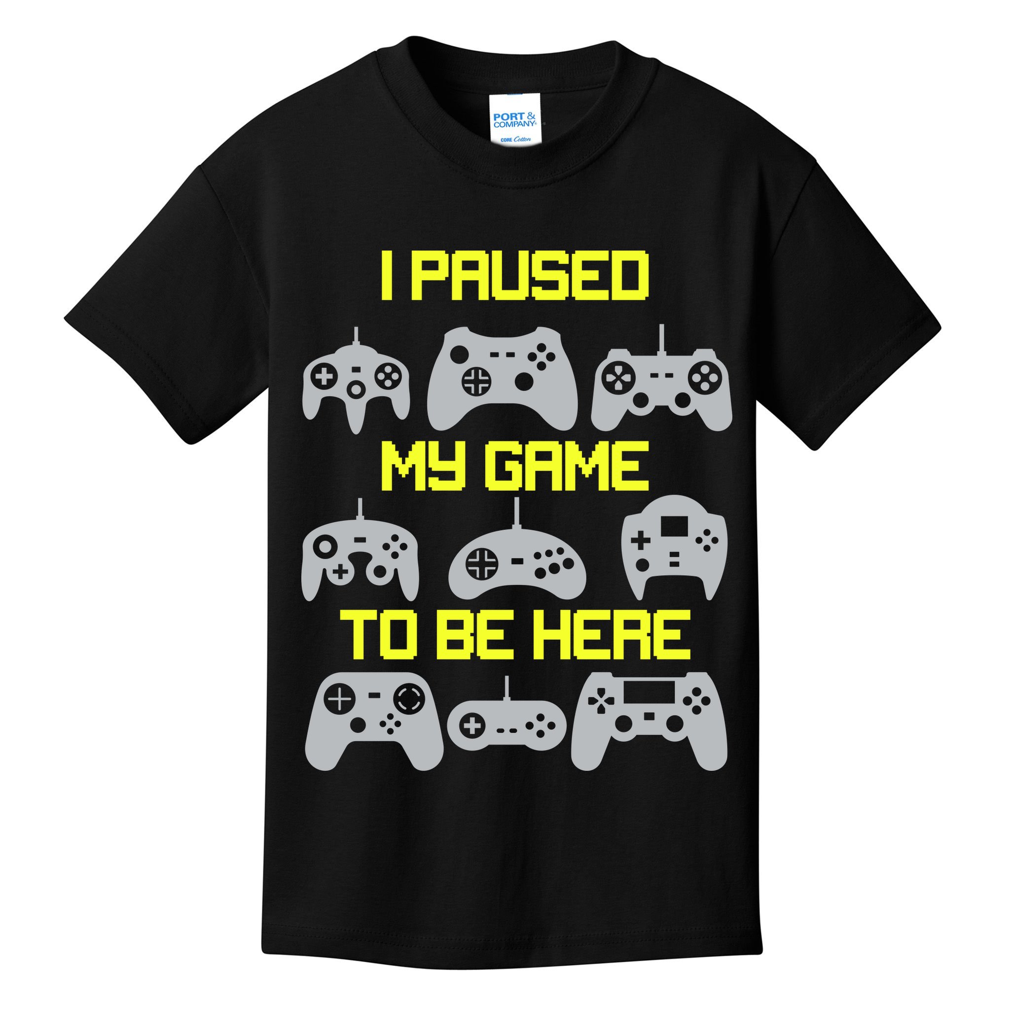 I Paused My Game To Be Here Funny Gamer Kids T-Shirt