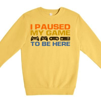 I Paused My Game To Be Here Retro Controllers Premium Crewneck Sweatshirt