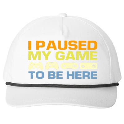 I Paused My Game To Be Here Retro Controllers Snapback Five-Panel Rope Hat