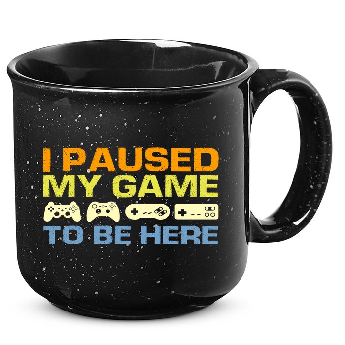 I Paused My Game To Be Here Retro Controllers 15oz Campfire Ceramic Mug