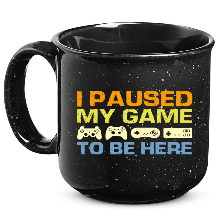I Paused My Game To Be Here Retro Controllers 15oz Campfire Ceramic Mug