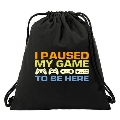 I Paused My Game To Be Here Retro Controllers Drawstring Bag