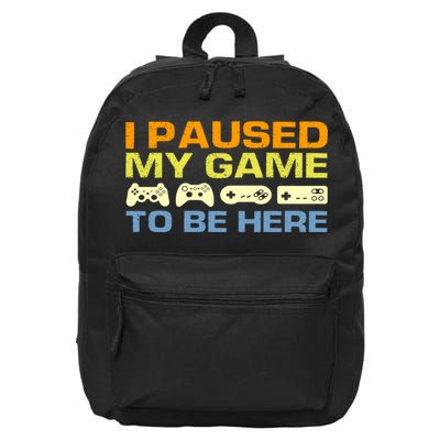 I Paused My Game To Be Here Retro Controllers 16 in Basic Backpack
