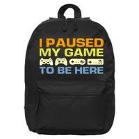 I Paused My Game To Be Here Retro Controllers 16 in Basic Backpack