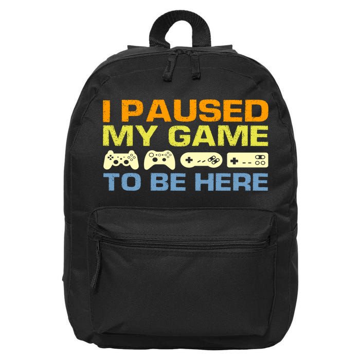 I Paused My Game To Be Here Retro Controllers 16 in Basic Backpack