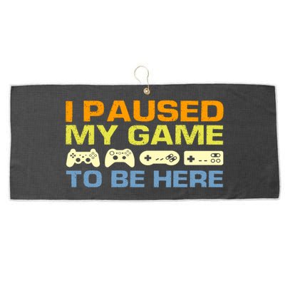 I Paused My Game To Be Here Retro Controllers Large Microfiber Waffle Golf Towel