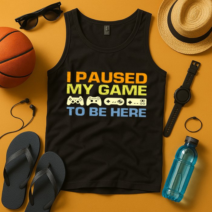 I Paused My Game To Be Here Retro Controllers Tank Top