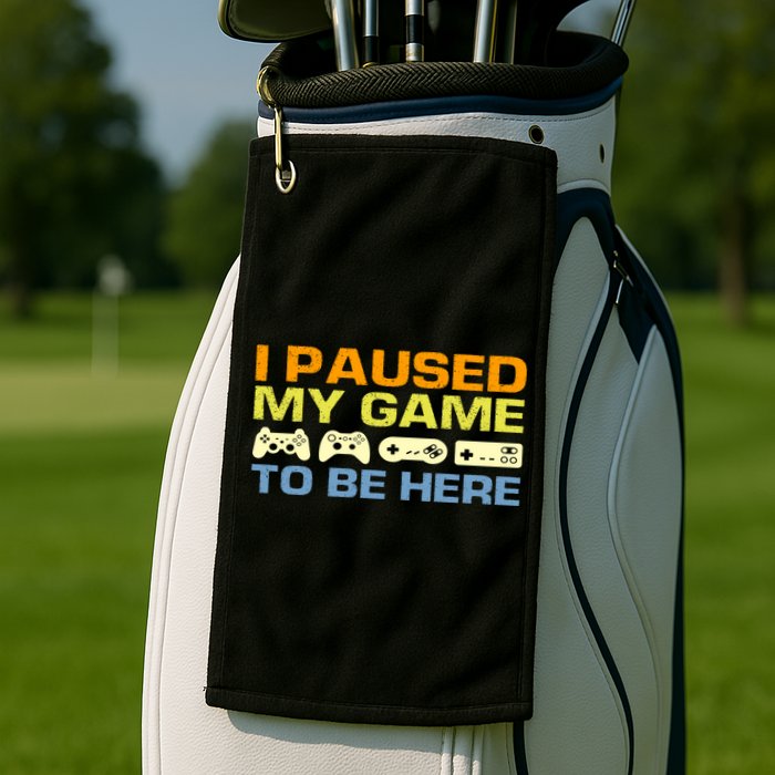 I Paused My Game To Be Here Retro Controllers Golf Towel