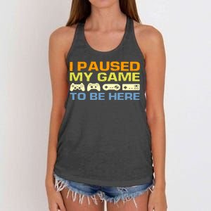 I Paused My Game To Be Here Retro Controllers Women's Knotted Racerback Tank