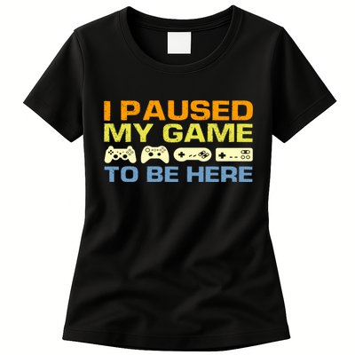 I Paused My Game To Be Here Retro Controllers Womens T-Shirt