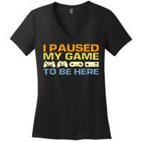 I Paused My Game To Be Here Retro Controllers Women's V-Neck T-Shirt