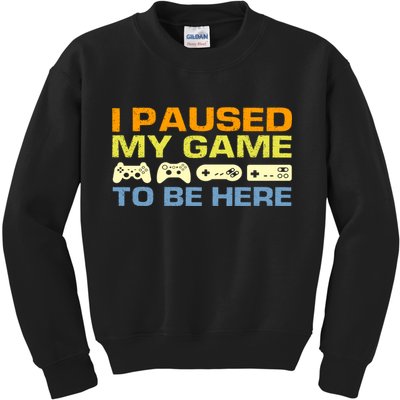I Paused My Game To Be Here Retro Controllers Kids Sweatshirt