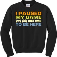 I Paused My Game To Be Here Retro Controllers Kids Sweatshirt