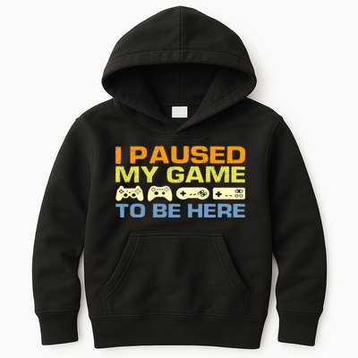 I Paused My Game To Be Here Retro Controllers Kids Hoodie