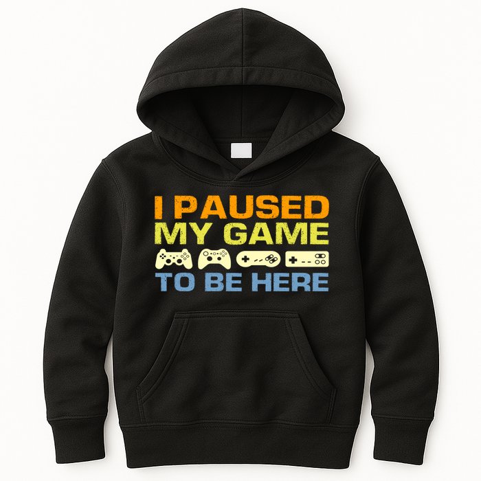 I Paused My Game To Be Here Retro Controllers Kids Hoodie