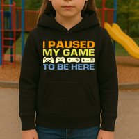 I Paused My Game To Be Here Retro Controllers Kids Hoodie