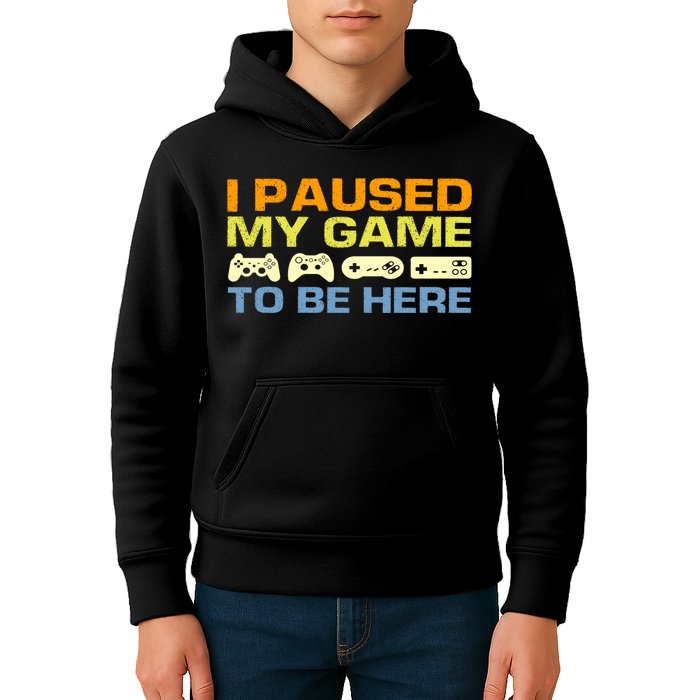 I Paused My Game To Be Here Retro Controllers Kids Hoodie