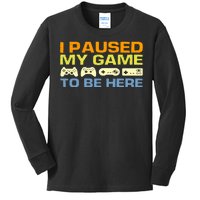 I Paused My Game To Be Here Retro Controllers Kids Long Sleeve Shirt