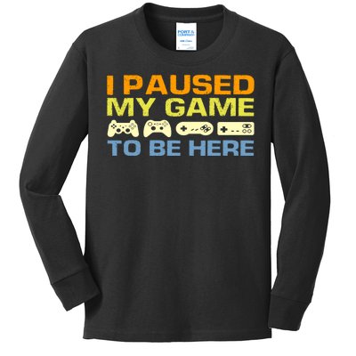 I Paused My Game To Be Here Retro Controllers Kids Long Sleeve Shirt