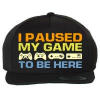 I Paused My Game To Be Here Retro Controllers Wool Snapback Cap