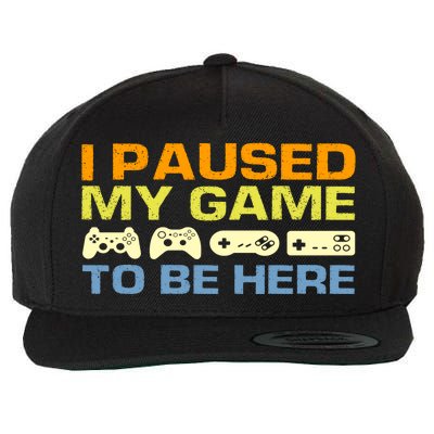 I Paused My Game To Be Here Retro Controllers Wool Snapback Cap