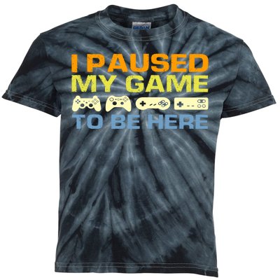 I Paused My Game To Be Here Retro Controllers Kids Tie-Dye T-Shirt