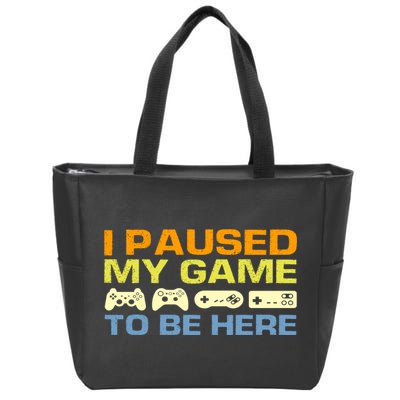 I Paused My Game To Be Here Retro Controllers Zip Tote Bag