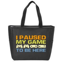 I Paused My Game To Be Here Retro Controllers Zip Tote Bag