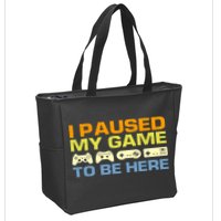 I Paused My Game To Be Here Retro Controllers Zip Tote Bag