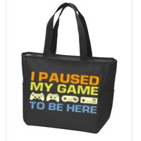 I Paused My Game To Be Here Retro Controllers Zip Tote Bag