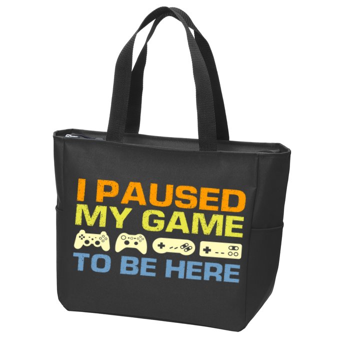 I Paused My Game To Be Here Retro Controllers Zip Tote Bag