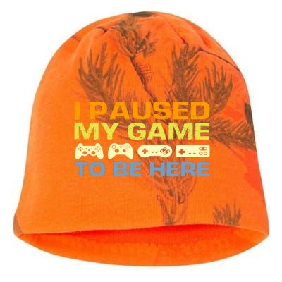 I Paused My Game To Be Here Retro Controllers Kati - Camo Knit Beanie