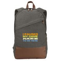 I Paused My Game To Be Here Retro Controllers Cotton Canvas Backpack